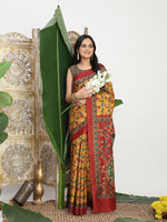 Thumbnail for Shivam Fabrics Mustard Tussar Silk Fabric Printed Saree