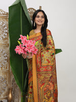 Thumbnail for Shivam Fabrics Yellow Tussar Silk Fabric Printed Saree
