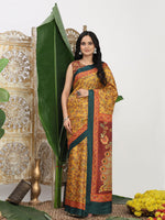 Thumbnail for Shivam Fabrics Yellow Tussar Silk Fabric Printed Saree