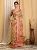 Shivam Fabrics Beige Tussar Silk Fabric Printed Saree - Distacart