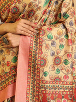 Thumbnail for Shivam Fabrics Beige Tussar Silk Fabric Printed Saree