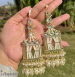 Thumbnail for Jewel City Exquisite Handcrafted Gold-Plated Jhumka Earrings with Pearl Beads – Perfect for Weddings & Festivals