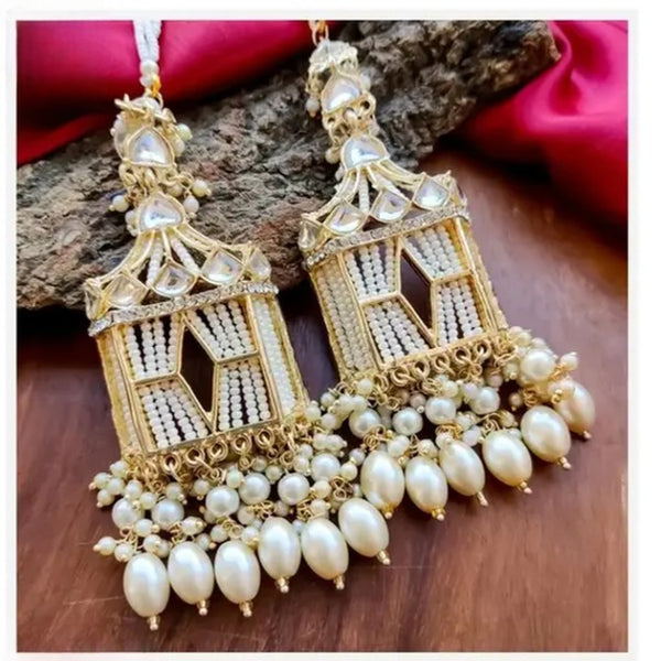 Jewel City Exquisite Handcrafted Gold-Plated Jhumka Earrings with Pearl Beads – Perfect for Weddings & Festivals