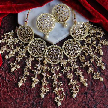 Jewel City Exquisite Gold-Plated Kundan Bridal Jewelry Set - Distacart