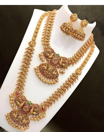 Jewel City Exquisite Gold-Plated Kundan Bridal Jewelry Set - Traditional Indian Design - Distacart