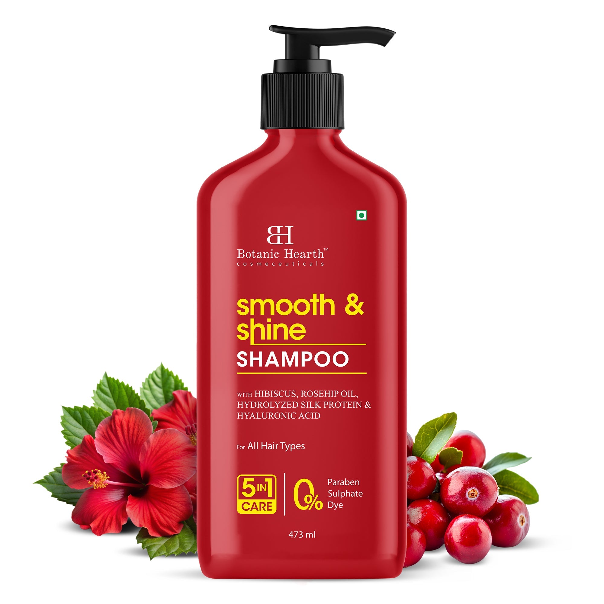 Smooth and Shine Shampoo with Hibiscus extract & Rosehip Oil - Distacart