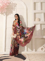 Thumbnail for Shivam Fabrics Multi Color Turkey Fabric Printed Saree