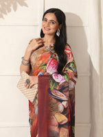 Thumbnail for Shivam Fabrics Multi Color Turkey Fabric Printed Saree