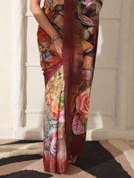 Thumbnail for Shivam Fabrics Multi Color Turkey Fabric Printed Saree