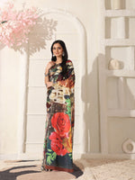 Thumbnail for Shivam Fabrics Multi Color Turkey Fabric Printed Saree