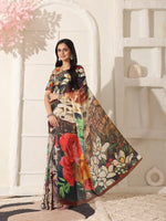 Thumbnail for Shivam Fabrics Multi Color Turkey Fabric Printed Saree