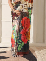 Thumbnail for Shivam Fabrics Multi Color Turkey Fabric Printed Saree