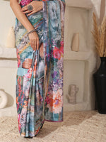 Thumbnail for Shivam Fabrics Multi Color Turkey Fabric Printed Saree