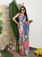 Thumbnail for Shivam Fabrics Multi Color Turkey Fabric Printed Saree