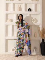 Thumbnail for Shivam Fabrics Multi Color Turkey Fabric Printed Saree