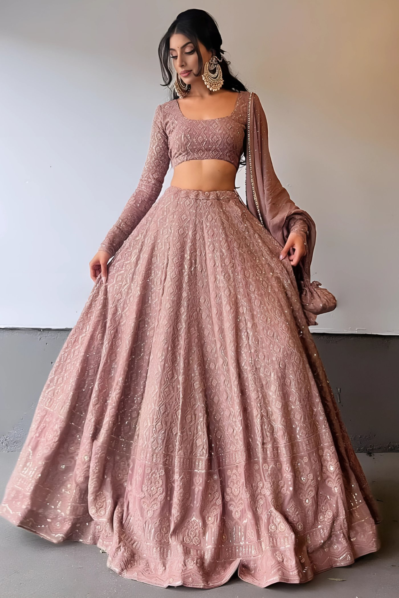 Lehenga Mart Designer Wedding Lehenga Choli For Women - Chocolate - Distacart