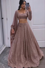 Thumbnail for Lehenga Mart Designer Wedding Lehenga Choli For Women - Chocolate - Distacart