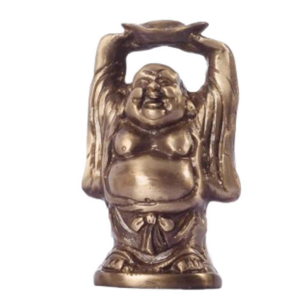 eCraftIndia Antique Finish Laughing Buddha Brass Showpiece - Dista