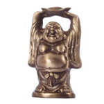 Thumbnail for eCraftIndia Antique Finish Laughing Buddha Brass Showpiece - Dista