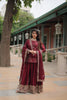 Sonakshi Women's Maroon Rangoli Silk Sequins Thread Embroidered Sharara Sets - Distacart