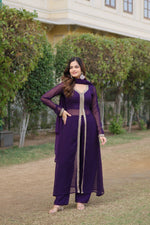 Thumbnail for Sonakshi Women's Wine Faux Blooming Embroidered Kurta Sets - Distacart