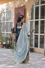 Thumbnail for Jyoti Fashion Women's Bottle Green Faux Blooming Sequins Zari Embroidered Long Anarkali Sets - Distacart