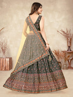 Thumbnail for Sonakshi Women's Black Chinon Silk Ajrakh Heavy digital Printed Lehenga Choli With Dupatta