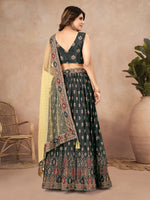 Thumbnail for Sonakshi Women's Black Chinon Silk Ajrakh Heavy digital Printed Lehenga Choli With Dupatta
