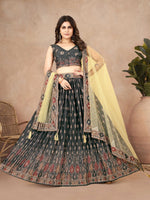 Thumbnail for Sonakshi Women's Black Chinon Silk Ajrakh Heavy digital Printed Lehenga Choli With Dupatta