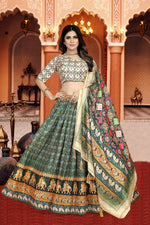 Thumbnail for Sonakshi Women's Multicolor Dola Silk Digital Printed Lehenga Choli With Dupatta