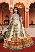 Thumbnail for Sonakshi Women's Multicolor Dola Silk Digital Printed Lehenga Choli With Dupatta