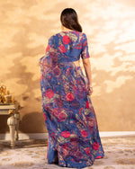 Thumbnail for Sonakshi Women's Blue Air Tex Chinon Digital Printed Lehenga Choli With Dupatta