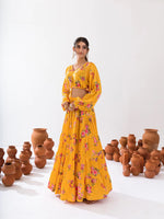 Thumbnail for Sonakshi Women's Yellow Air Tex Chinon Digital Printed Lehenga Choli