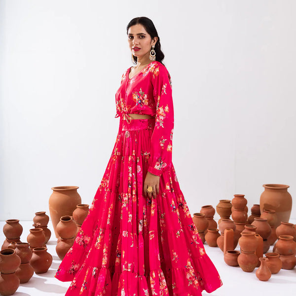 Sonakshi Women's Rani Air Tex Chinon Digital Printed Lehenga Choli - Distacart