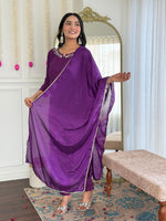 Thumbnail for Sonakshi Women's Wine Viscose Rayon Kurta Set with Dupatta