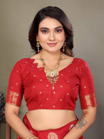 Thumbnail for Sonakshi Women's Pink Banarasi Silk Zari Woven Traditional Saree with Blouse