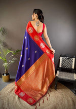 Thumbnail for Sonakshi Women's Blue Banarasi Silk Zari Woven Traditional Saree with Blouse