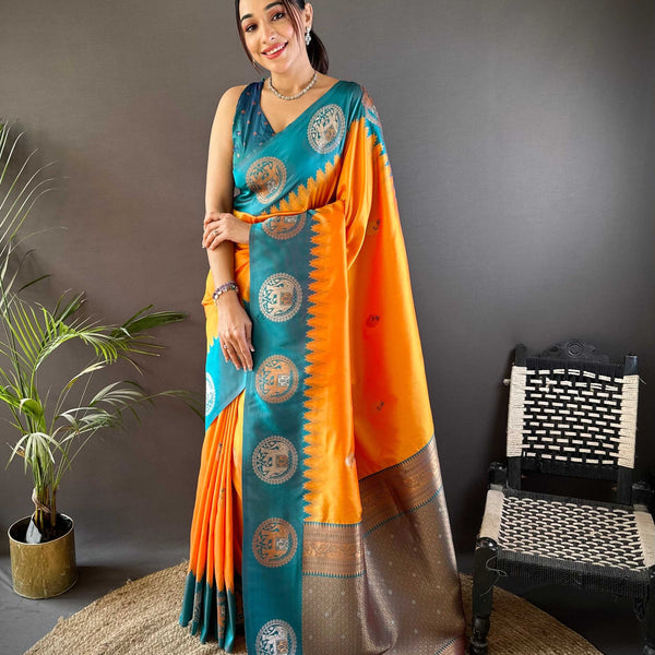 Sonakshi Women's Fenta Banarasi Silk Zari Woven Traditional Saree with Blouse - Distacart