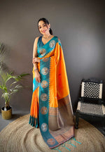 Thumbnail for Sonakshi Women's Fenta Banarasi Silk Zari Woven Traditional Saree with Blouse