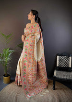 Thumbnail for Sonakshi Women's Off White Pashmina Silk Zari Woven Traditional Saree with Blouse - Distacart