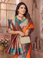 Thumbnail for Sonakshi Women's Fenta Paithani Silk Zari Woven Traditional Saree with Blouse