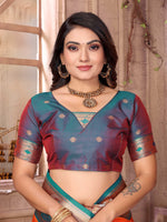 Thumbnail for Sonakshi Women's Fenta Paithani Silk Zari Woven Traditional Saree with Blouse