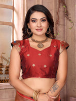 Thumbnail for Sonakshi Women's Bottle Green Paithani Silk Zari Woven Traditional Saree with Blouse