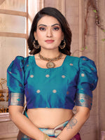 Thumbnail for Sonakshi Women's Jamli Paithani Silk Zari Woven Traditional Saree with Blouse