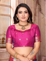 Thumbnail for Sonakshi Women's Feroji Paithani Silk Zari Woven Traditional Saree with Blouse