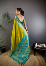 Thumbnail for Sonakshi Women's Parrot Soft Silk Zari Woven Traditional Saree with Blouse