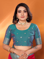 Thumbnail for Sonakshi Women's Maharani Banarasi Silk Zari Woven Traditional Saree with Blouse
