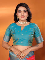 Thumbnail for Sonakshi Women's Red Banarasi Silk Zari Woven Traditional Saree with Blouse