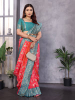 Thumbnail for Sonakshi Women's Peach Banarasi Silk Zari Woven Traditional Saree with Blouse