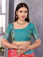 Thumbnail for Sonakshi Women's Peach Banarasi Silk Zari Woven Traditional Saree with Blouse